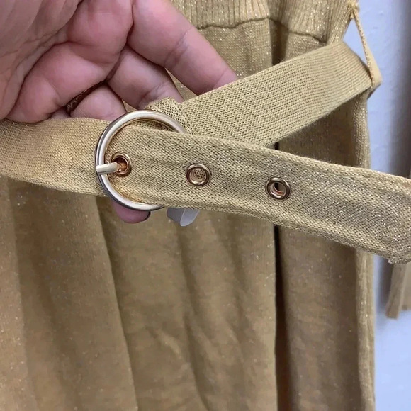 Free People NWT Gold Mini Sweater Dress Size Medium - Picture 5 of 7